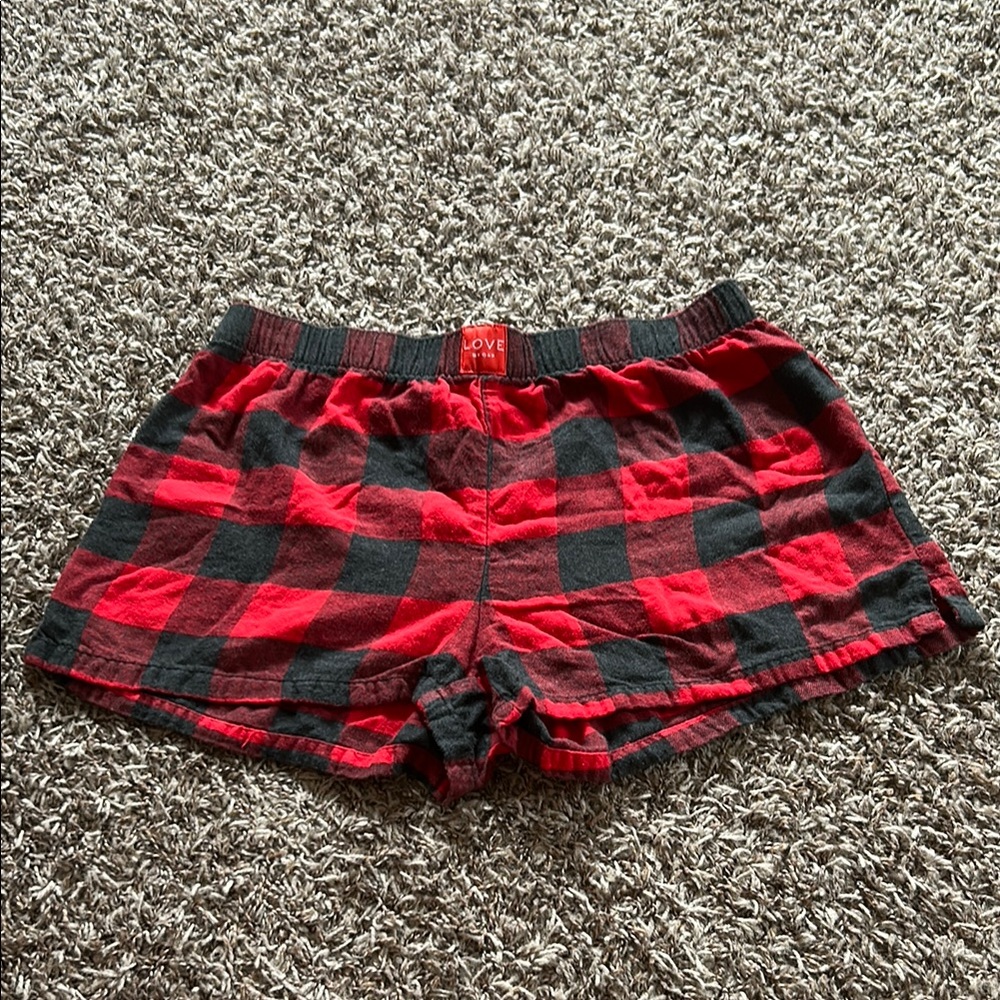 Love Women's Red and Black Plaid Shorts